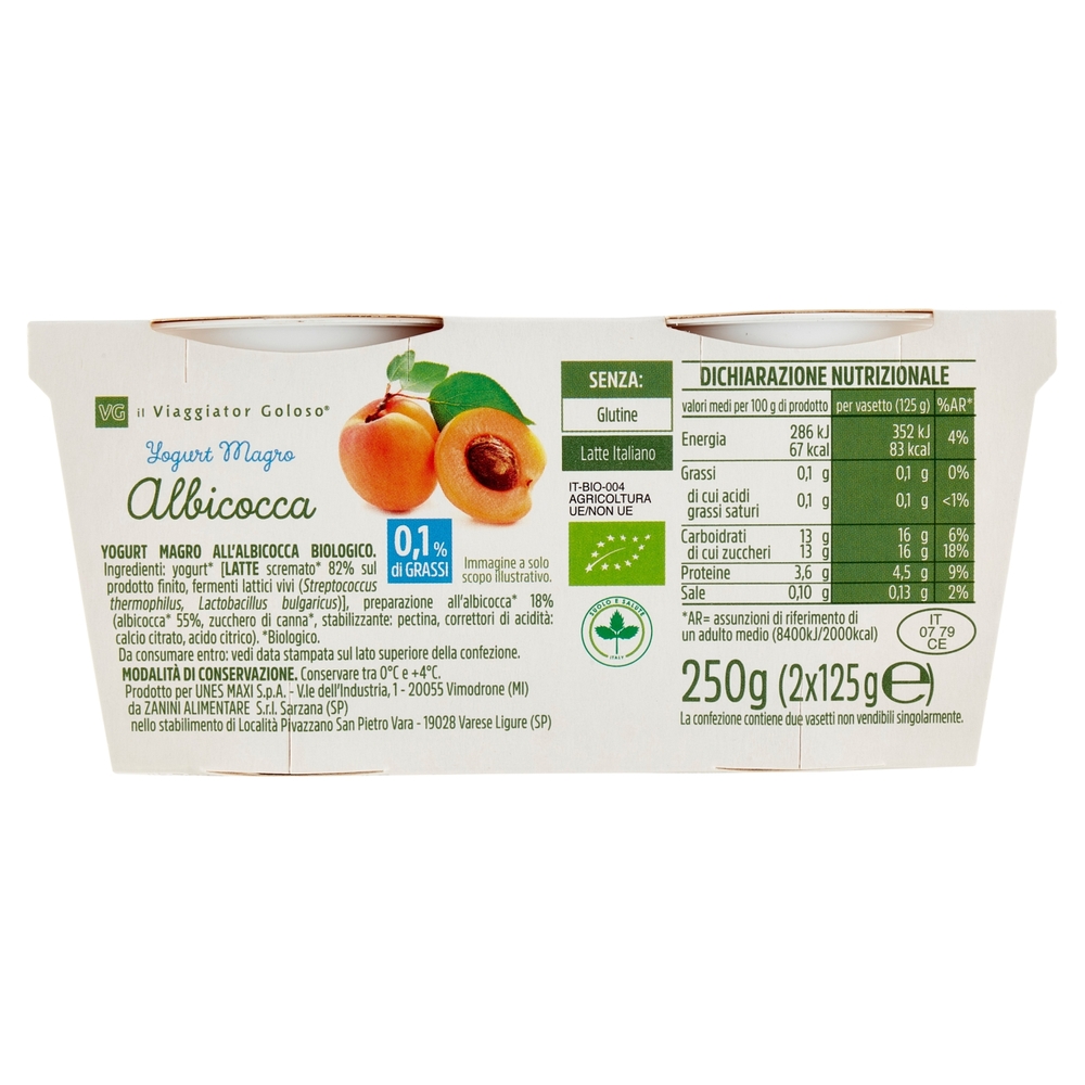 Yogurt Magro all'Albicocca, 2x125 g